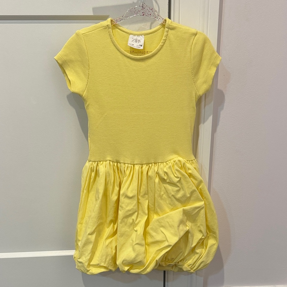 Zara Lemon Short Sleeve Dress
